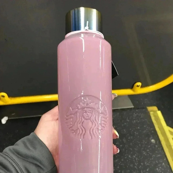 Starbucks Pink Frosted Glass Bottle Summer 2021 - Picture 1 of 2